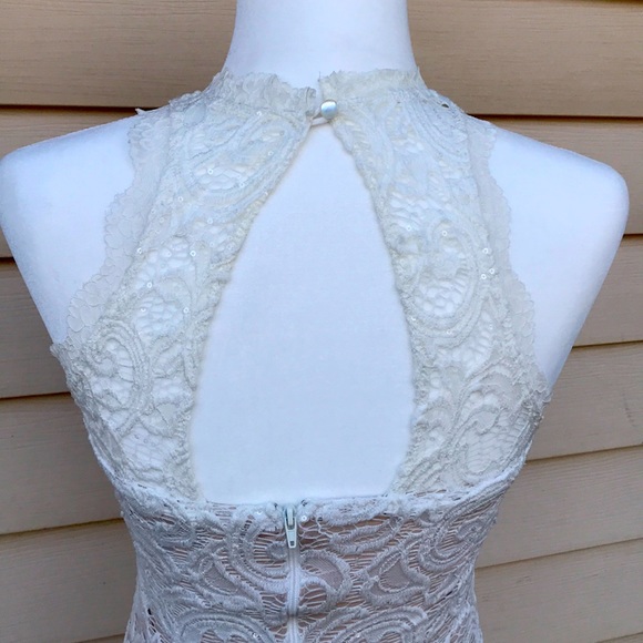 White lace formal cocktail dress size 5 - Picture 8 of 11